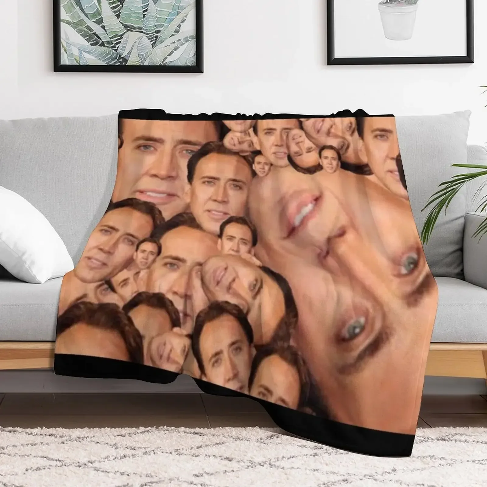 

nicolas cage meme photo collage Throw Blanket Decorative Throw Extra Large Throw Thins Blankets