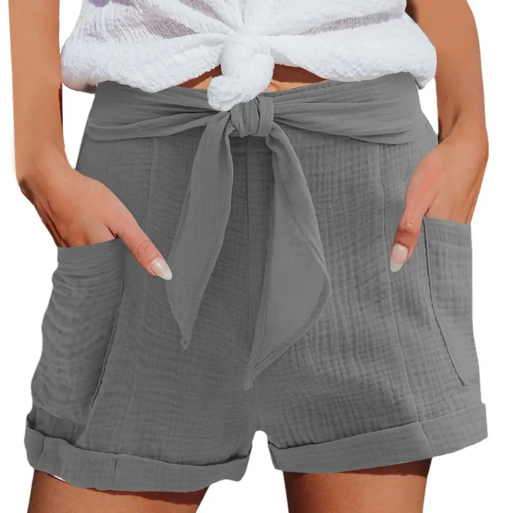 Short d'entraînement d'été pour femme, coton, lin, taille haute, short de sport pour femme, mode adt, vêtements de maison, mini short de motard, club, fête