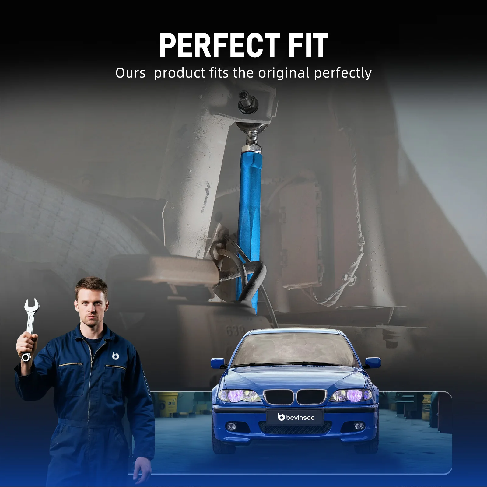 BEVINSEE 1 Para Regulowanych Przednich Łączników Drążka Stabilizatora do BMW E46 1999-2006 Z4 E85 E86 2003-2008 Zastępuje 31356780847 31351095694