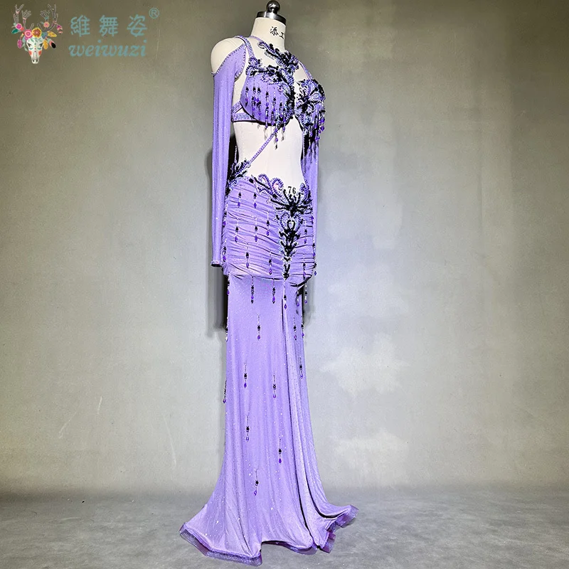 Yiwu Qingqing Belly Dance dress Original New Purple Temperament Skinny Sexy Hip Wrap Suit Y218