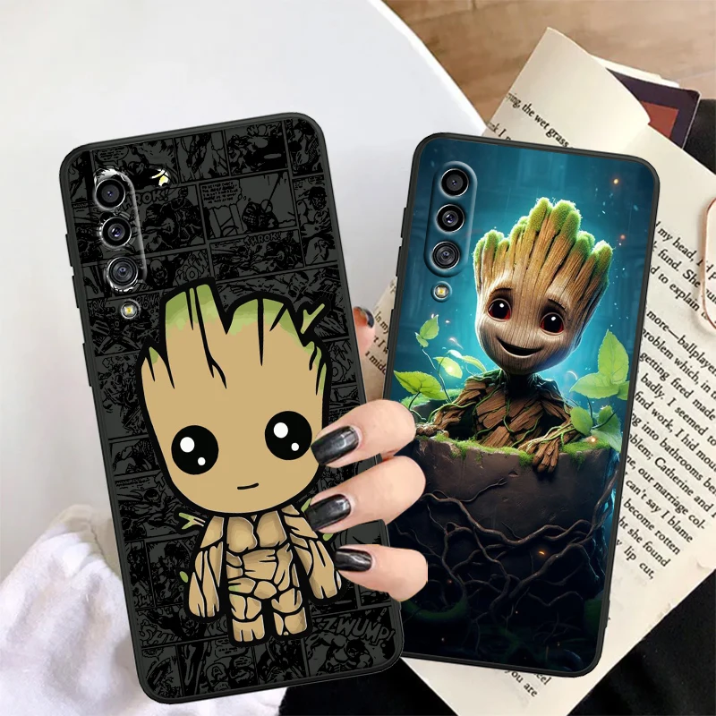 Marvel Groot Fashion Luxury For Samsung A53 A52 A33 A32 A51 A71 A21S A13 A73 A50 A22 A23 A03 A72 A54 A12 5G Black Soft