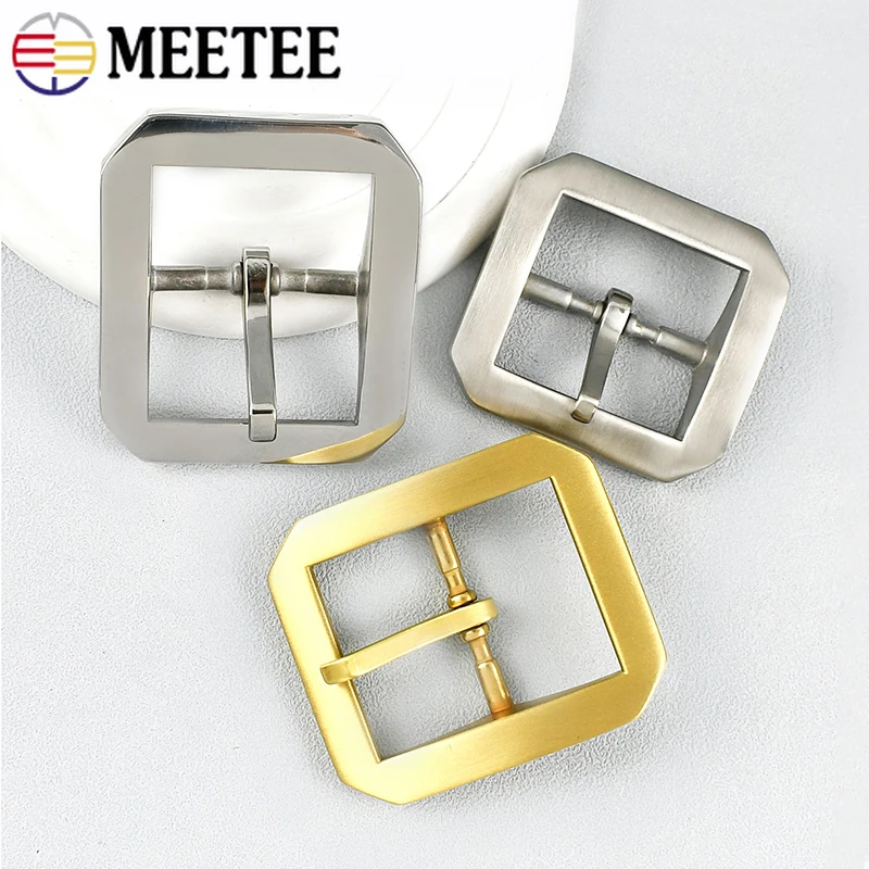 

1Pc 40mm Stainless Steel Buckle for Men Belt Pure Brass Waistband Single/Double Clasps Leather Buckles Head Sewing Hardware