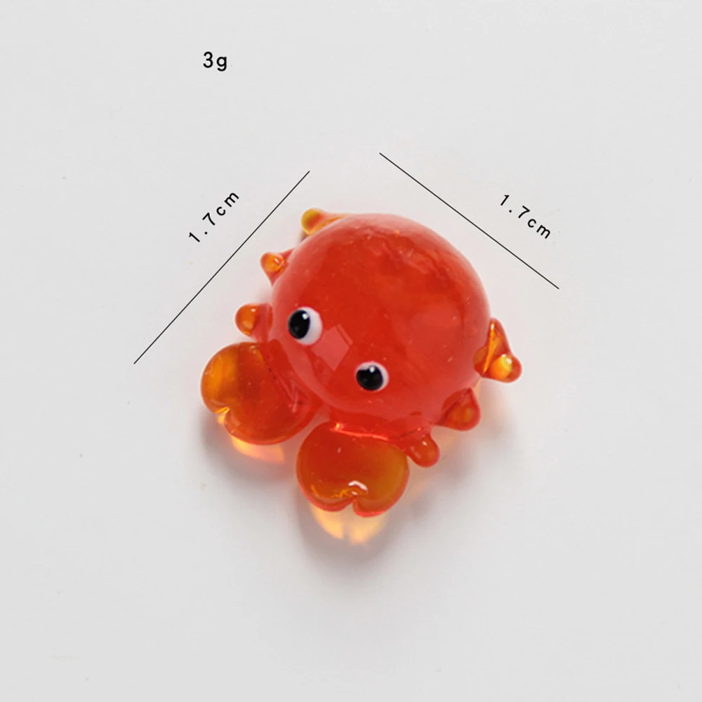 6Pcs Miniature Glass Crab Figurines Collectible Handmade Art Glass Sea Animals Ornaments  Home Table Fish Tank Decoration Statue
