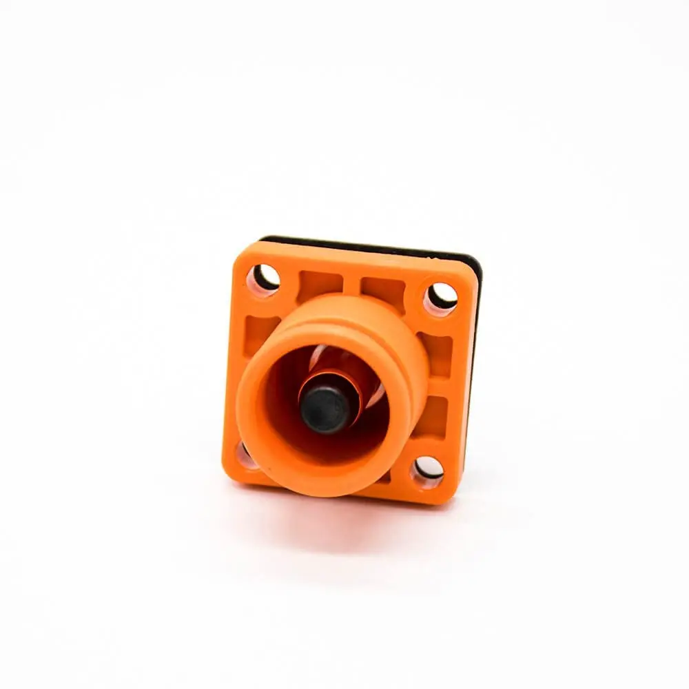 Surlok Plus with Hvil 1 Pin 8MM Plastic Female to Male Right Plug Butt-Joint Socket Orange IP65 200A Connector