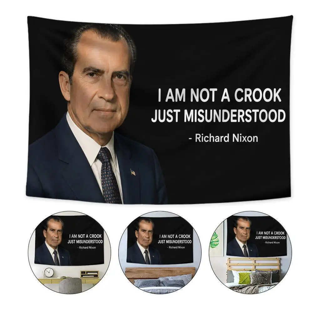 Tapiz personalizado de Richard Nixon Just Misunderstood para decoración de pared de sala de estar y dormitorio, tela de fondo con clips