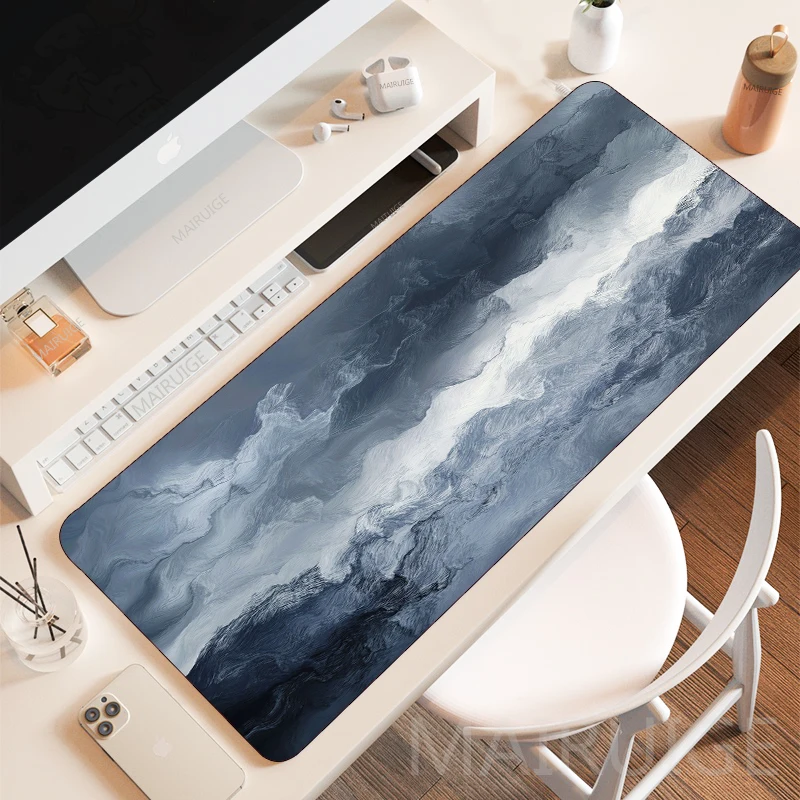 INS MousePad Gaming Accessories Gamer Desk Mat Rug Art Decorate Waves Scenery Large Mousepads Play Mats Blue Keyboard Mouse Pad