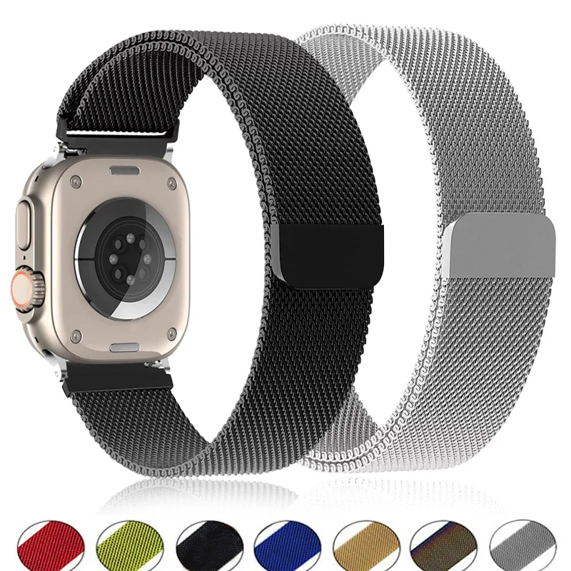 

Milanese strap For apple Watch band 44mm 40mm 45mm 49mm 41mm 38mm 42 44 mm Bracelet iwatch Series 9 3 6 5 SE 7 8 Ultra 2 strap