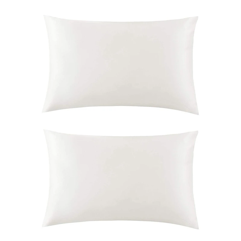 

2X Both Sides Natural Pure Mulberry Silk Pillowcase For Hair And Skin, 600 Thread Count 50X75cm-Ivory White