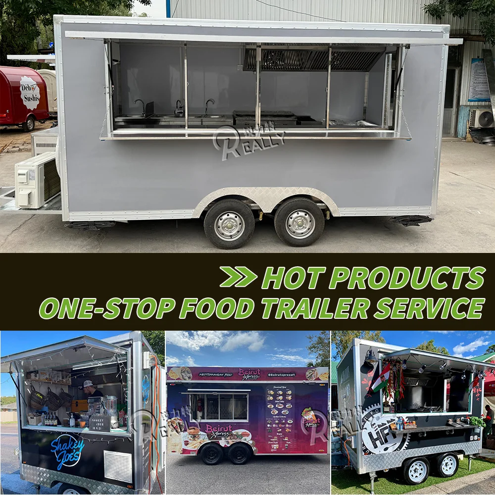 

Concession Food Truck Mobile Kitchen Ice Cream Cart Coffee Kiosk Street Restaurant Mobile Food Trailer Fully Equipped