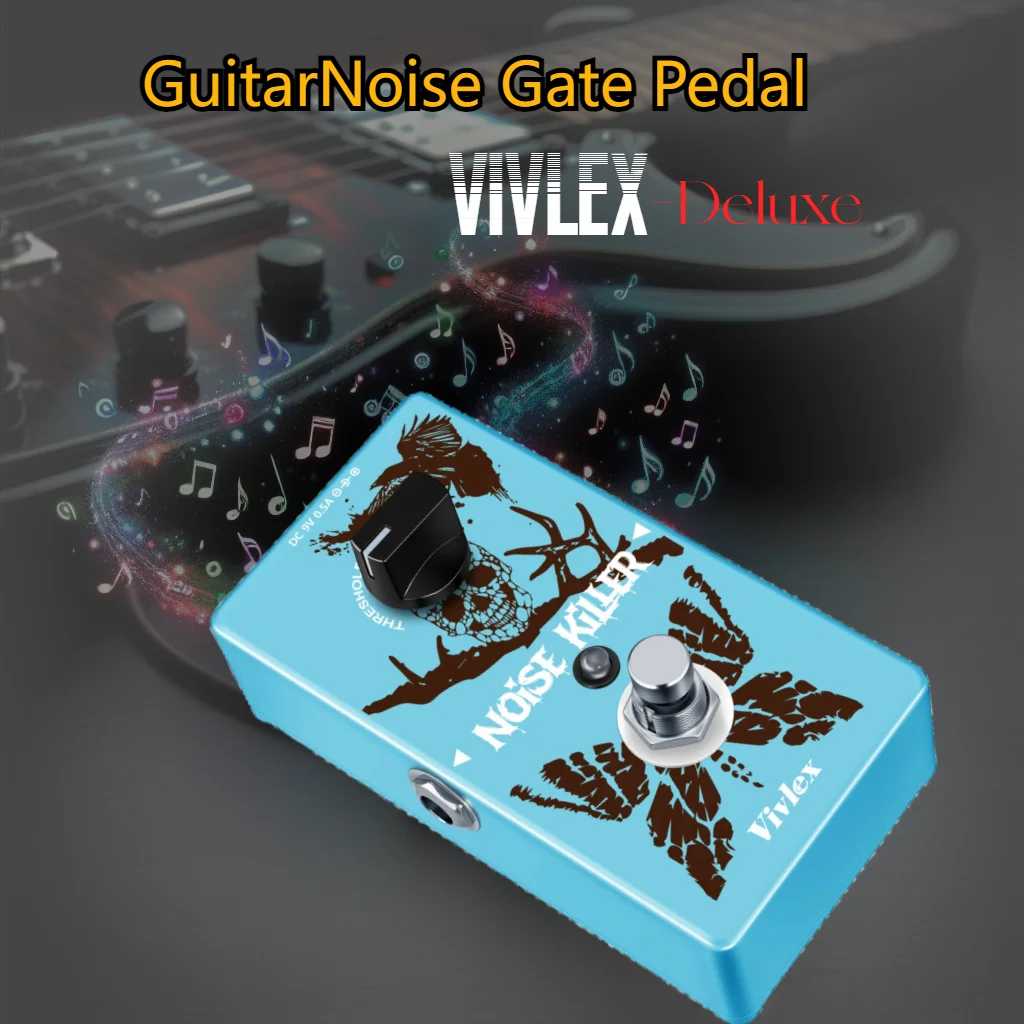 VIVLEX Guitar Pedal Noise Gate Deluxe Pedals Noise Suppression Reduction Full Metal Shell Effector Electric Guitar Bass