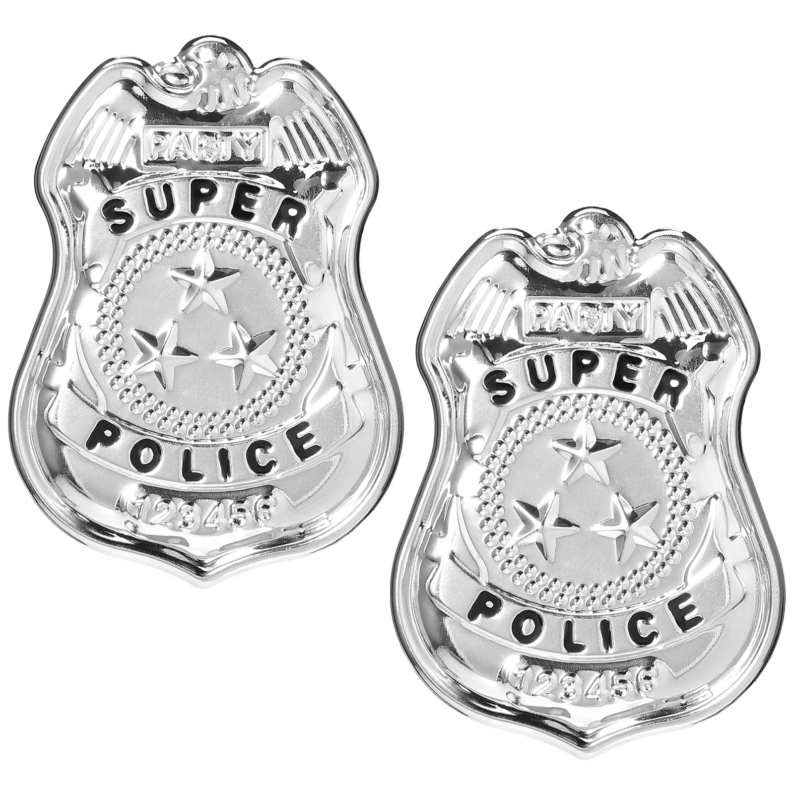 2 Pcs Police Badge Photo Prop Halloween Costumes Cosplay Pin Role Vintage Small Brooch