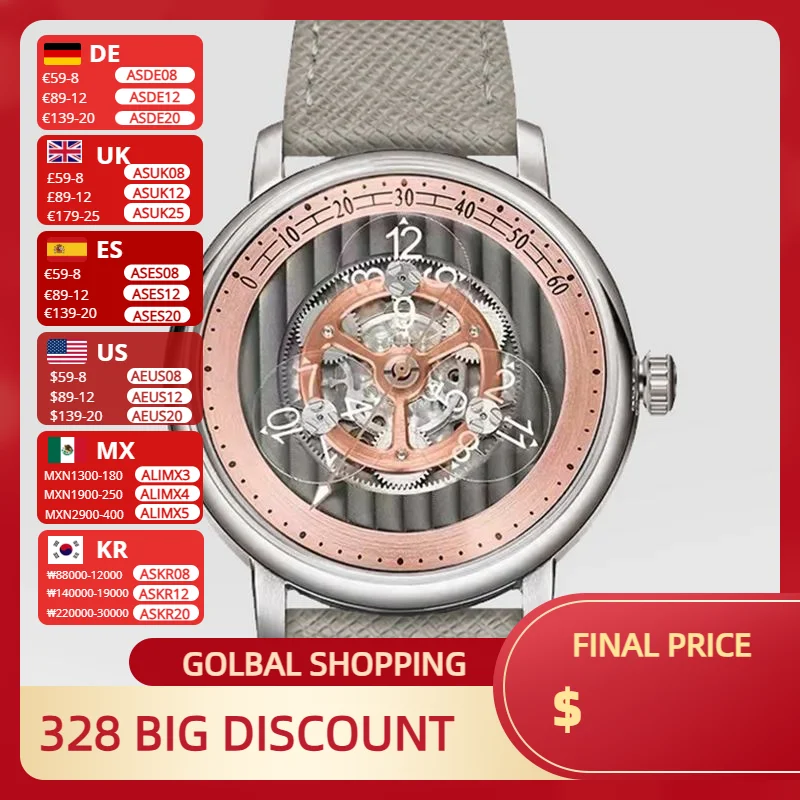 PIERRE PAULIN Star Wheel Retro 70's Vintage Automatic Meatchaical Men's Complicated Luxury Classica Wrist Watc Relogio Masculino