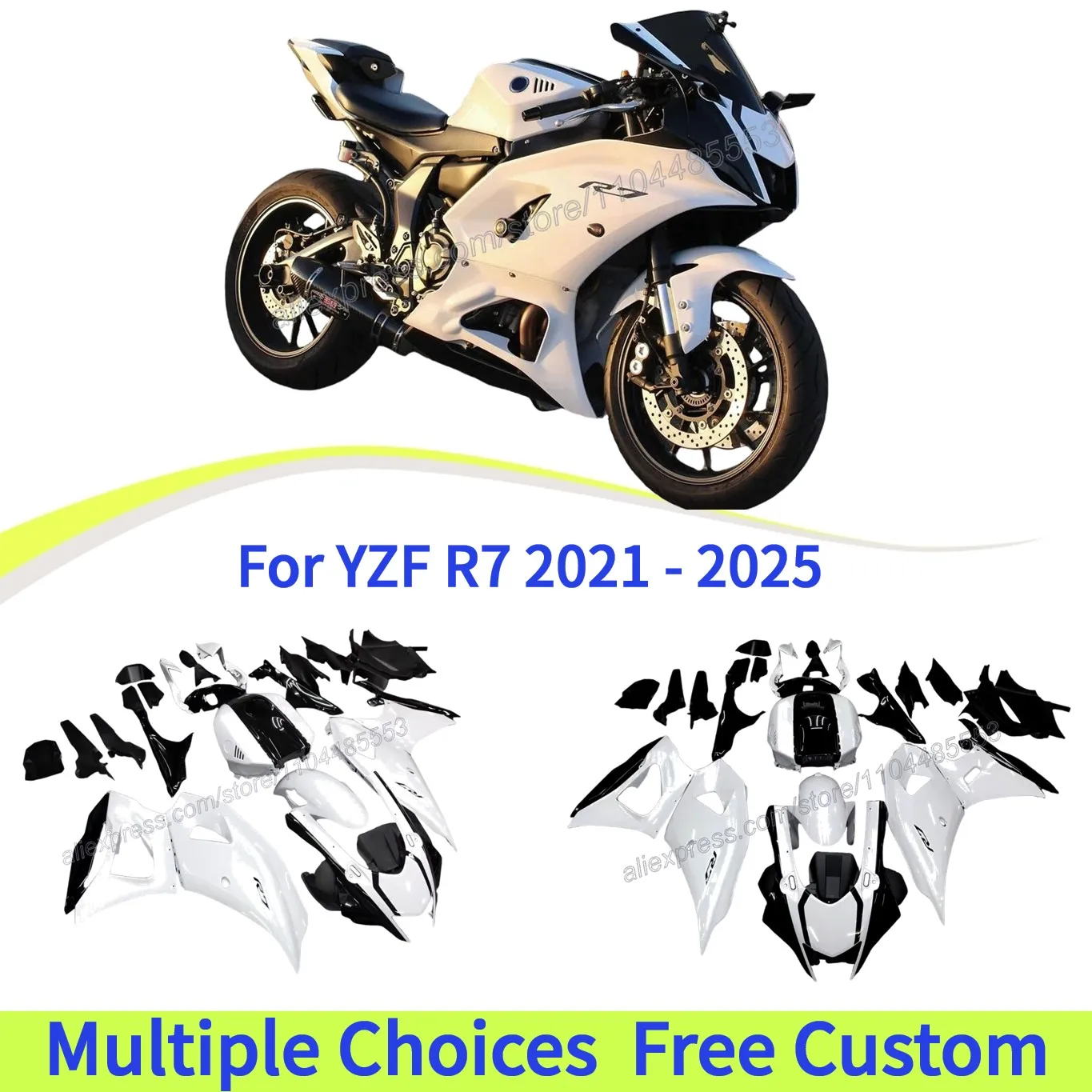 

For Yamaha R7 2024 Full set ABS Fairing YZF R7 2021-2025 Motorcycle Road Racing Bodykits | glossy white