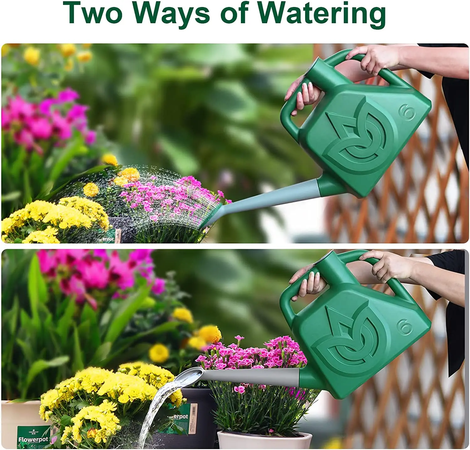 독특한 딥뱅 도매 농업 정원 관개 도구 그린 6L 식물 꽃 물뿌리개 1.5 갤런 정원 물뿌리개 플라스틱