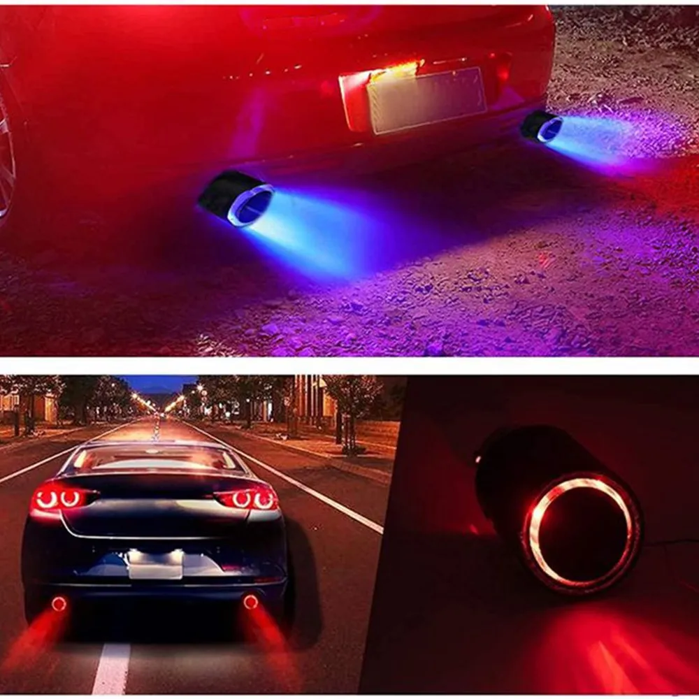 

Carbon Fiber Universal Car Modified LED Luminous Exhaust Muffler Tip Tail Pipe