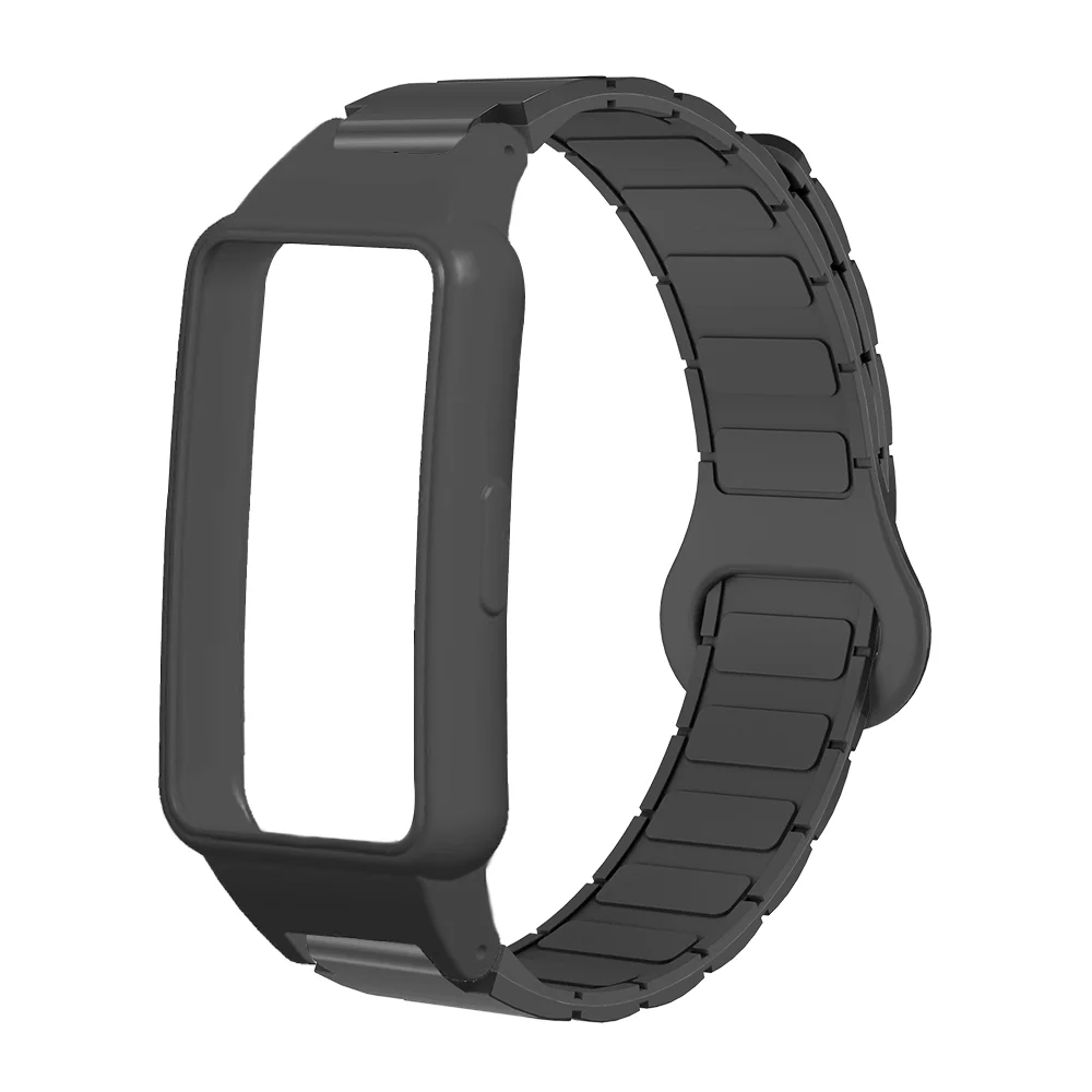 

12mm Magnetic Loop Strap + Protective Case For Huawei 6 6Pro 6NFC 7 Honor Band 6 7 Strap Armor Style Replacement Breathable Band