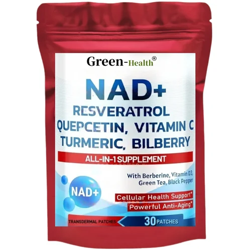 Imagen 1 del producto 30 parches NAD + parches transdermicos con Resveratrol, vitamina D3 Quercetin curcuma soporte energía, antienvejecimiento, regeneración celular