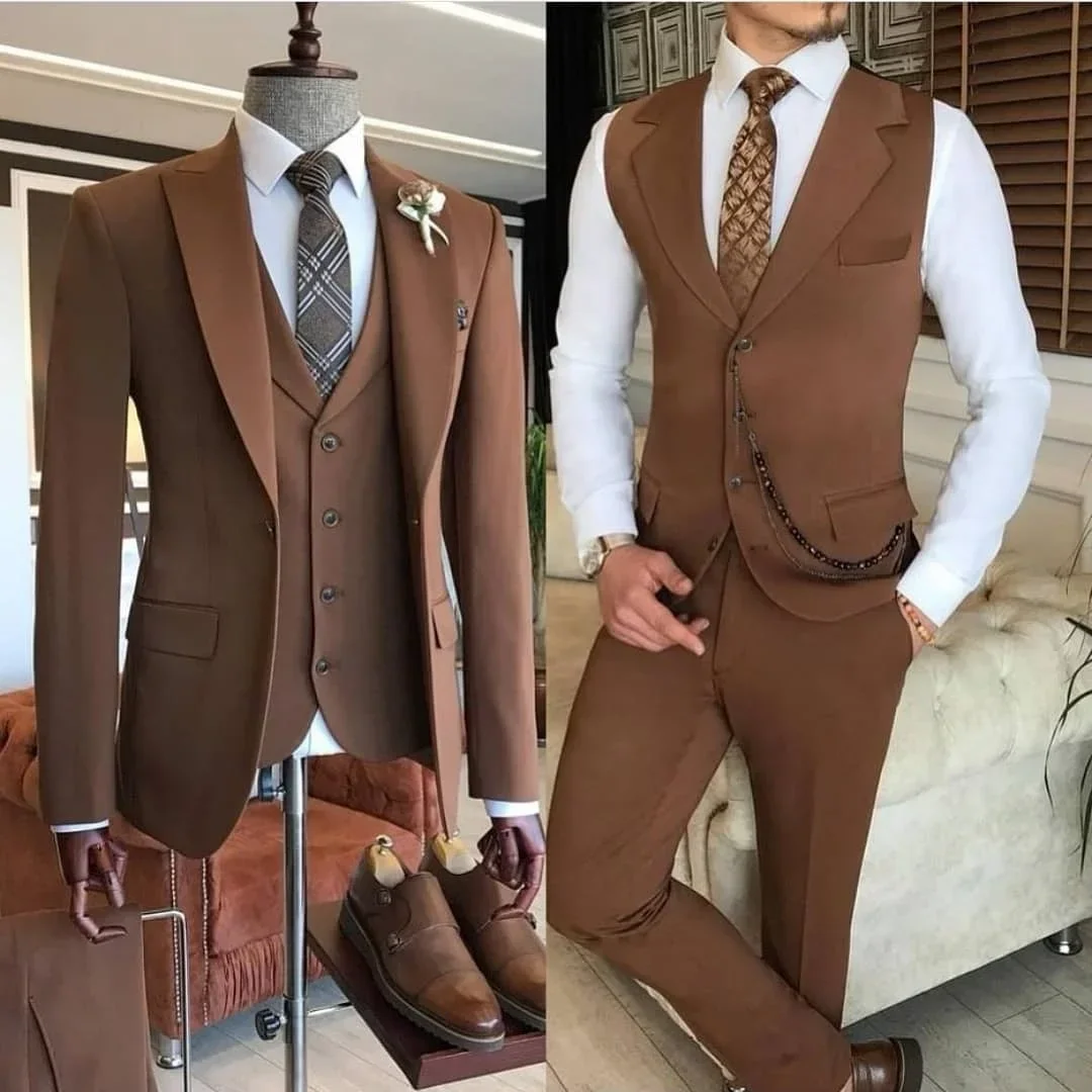 Blazer à Revers Patricia Bleu Foncé pour Homme, Veste et Pantalon Élégants, Décontractés et Intelligents, Coupe Cintrée, de Haute Qualité, Ensemble 3 Pièces