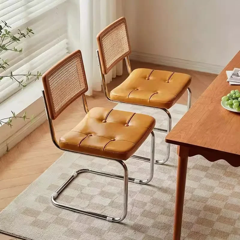 Light luxury dining chair household Nordic desk chair restaurant wrought iron back chair