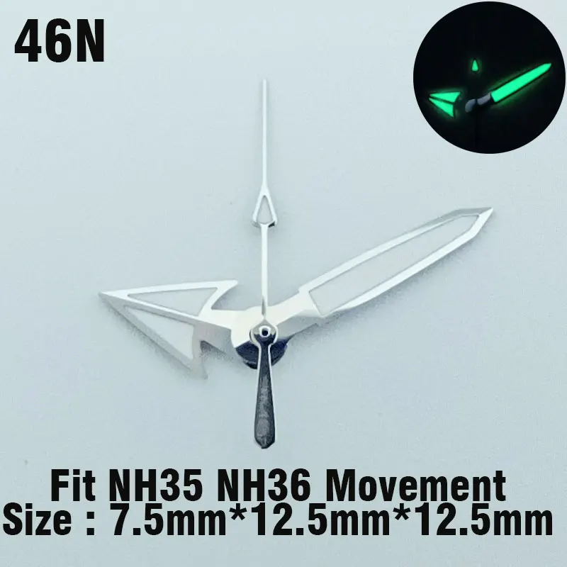 7.5*12.5*12.5mm watch hands High quality Green glow forNH Movement 35 36 watch hands accessories