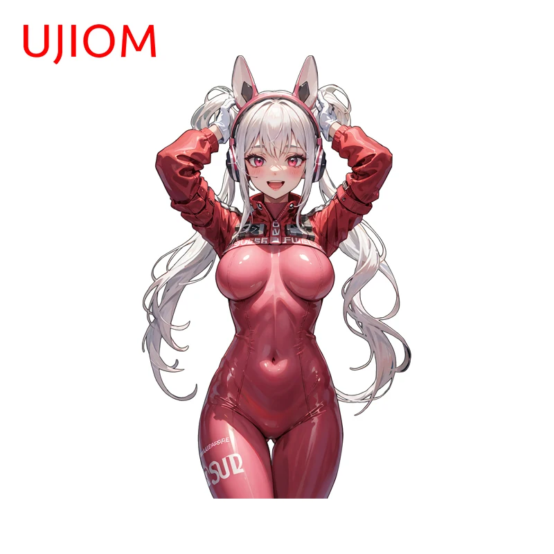 UJIOM Cat Ears Sexy Girl Wall Sticker Wear Tight-fitting Clothes Occlusion Scratch Decal Suitable for Window Vestibulec Decor