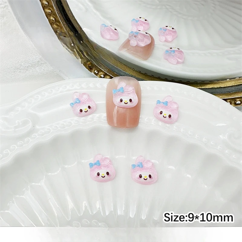 Set di 200 ciondoli per unghie Potdemiel cat Kawaii - Nail art in resina 3D per disegni di unghie festival e regali