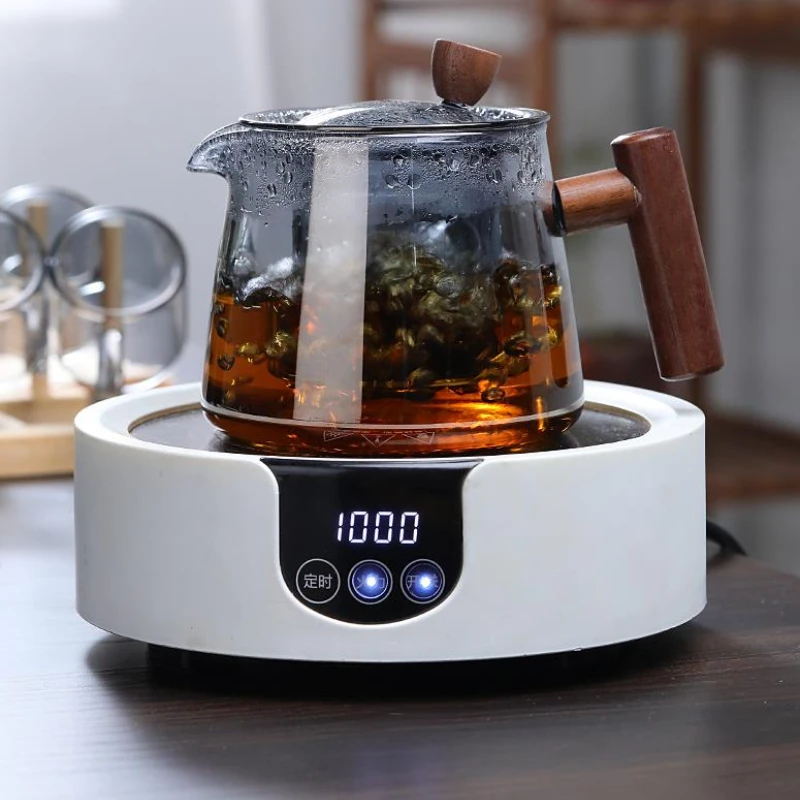 

Hot Heat Resistant Glass Teapot With Stainless Steel Infuser Heated Container Tea Pot Good Clear Kettle Square Filter Baskets