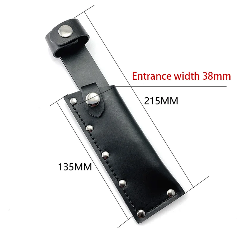 1piece Black PU Leather Material Sheath Scabbard with Copper Buckle Outdoor Small Straight Knife Sheath Scabbard