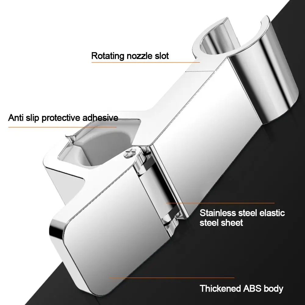 Portable Round Pipe Shower Head Holder Clamps Rotatable Sprayer Fixed Base Replacement Adjustable Riser Rail Bracket