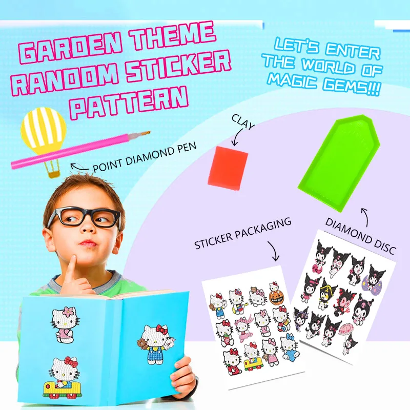 Kawaii Anime Diamond Painting Stickers Cartoon Girl Diy Diamond Sticker Cute Children Handmade Toys Fun Kid Birthday Party Gift image 2