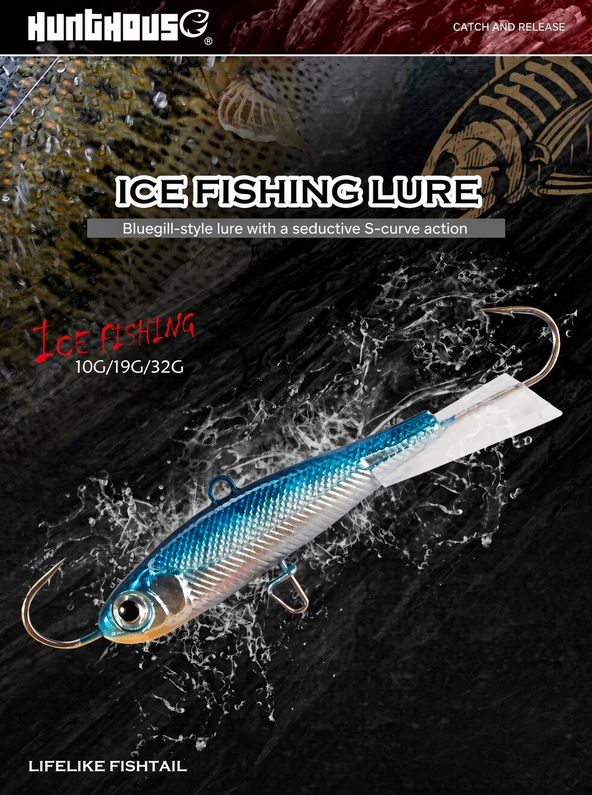 Hunthouse Winter Eis Angeln Locken 3PCS 50mm/10g 65mm/19g 75mm/32g Sinking Wobbler VIB Vibration Köder Für Bass Hecht Barsch LW812 – Detail 4