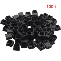 100pcs Plastic Square Tube Inserts End Blanking Caps 20mm X 20mm Black