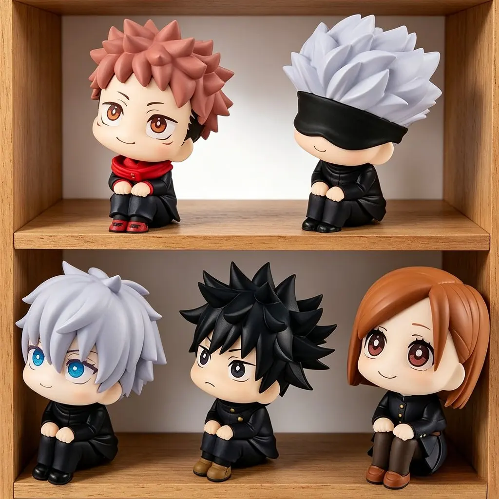 8cm Cute Anime Jujutsu Kaisen Figure Itadori Yuji Gojo Satori Fushiguro Megumi Kugisaki Kawaii Toy Car Decoration PVC Model Gift