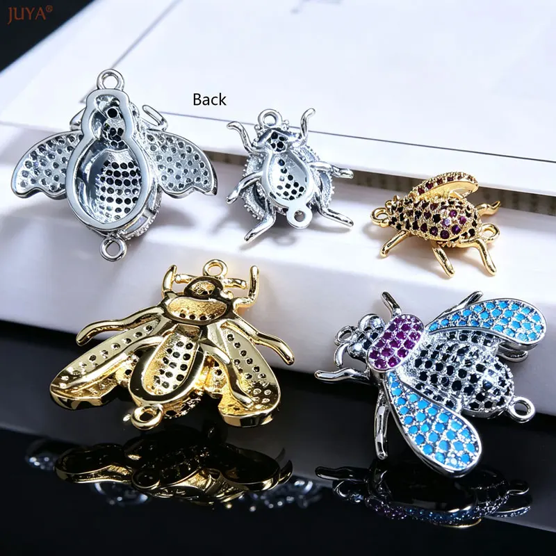Neuer kreativer Bienen-Käfer-Insekten-Verbinder, mit Zirkonia besetzter Insekten-Anhänger für DIY-Armbänder, Ohrringe, Schmuckzubehör – Detail 8
