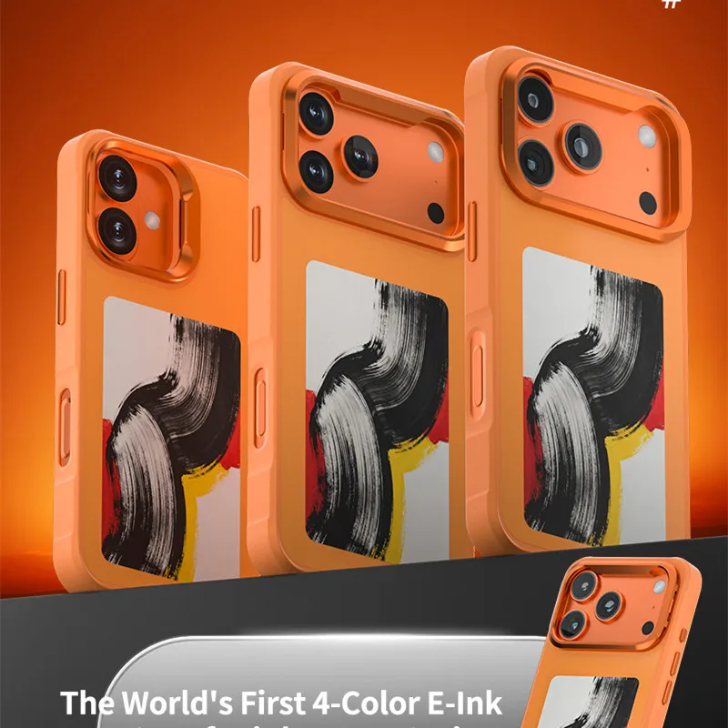 

Luxury HD Smart NFC Ink Screen Phone Case for iPhone 17 Pro Max 17 Pro 17 Shockproof AG Glass Back Cover Case Funda