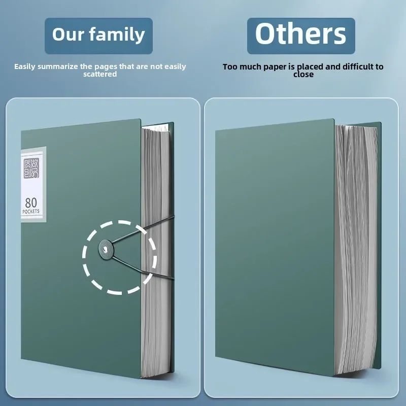 A4 100 Pockets 160/Sides Display Book Paper Document Holder, Business Presentation Book Presentation Folder