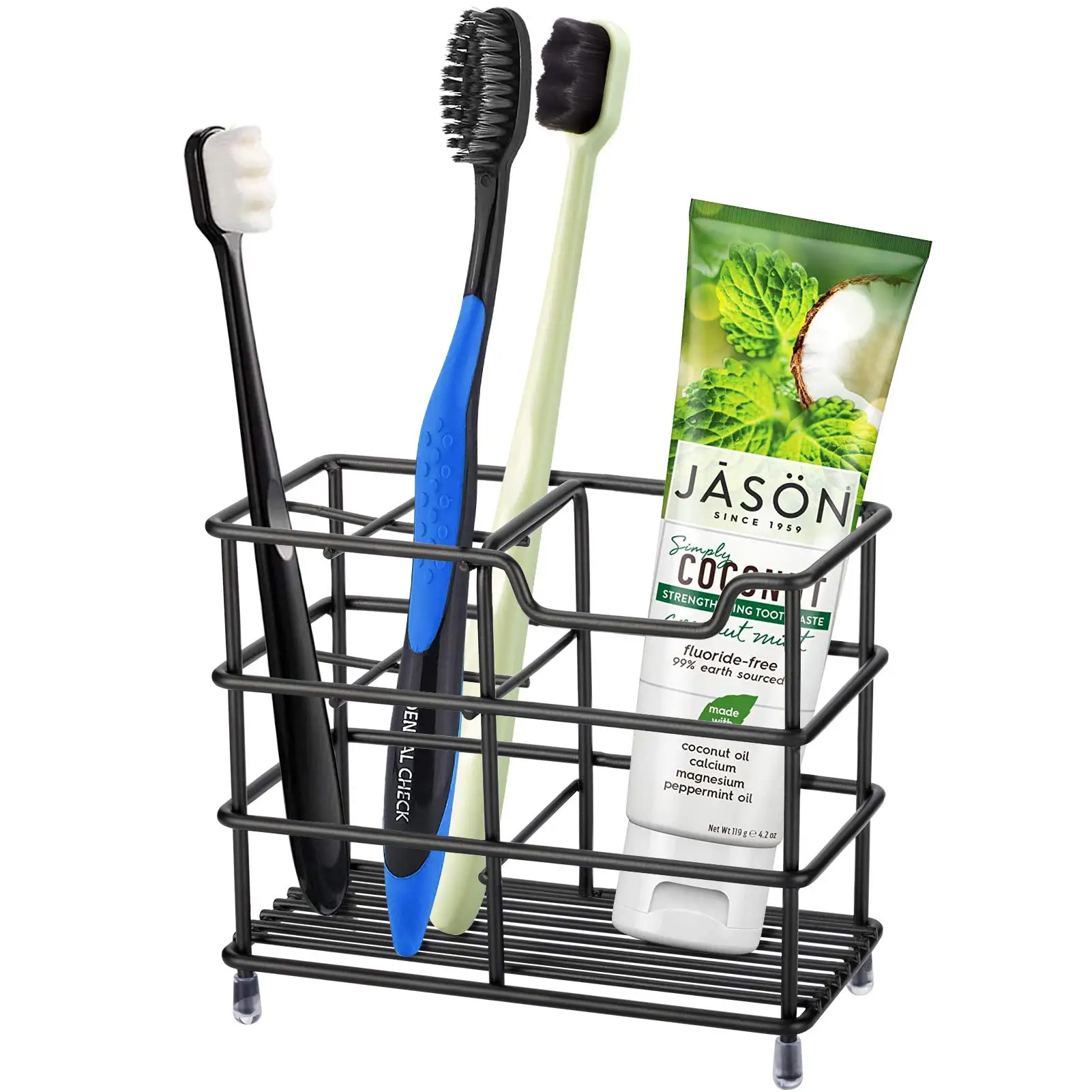 Badezimmer-Zahnbürstenhalter aus Edelstahl 304, Zahnpasta-Halter, Ständer, Badezimmer-Zubehör-Organizer