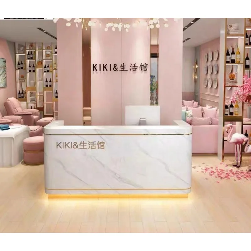 custom，Custom Checkout Counter Hair Salon Checkout Table Fashionable Hair Extension Wig Shop Reception Desk