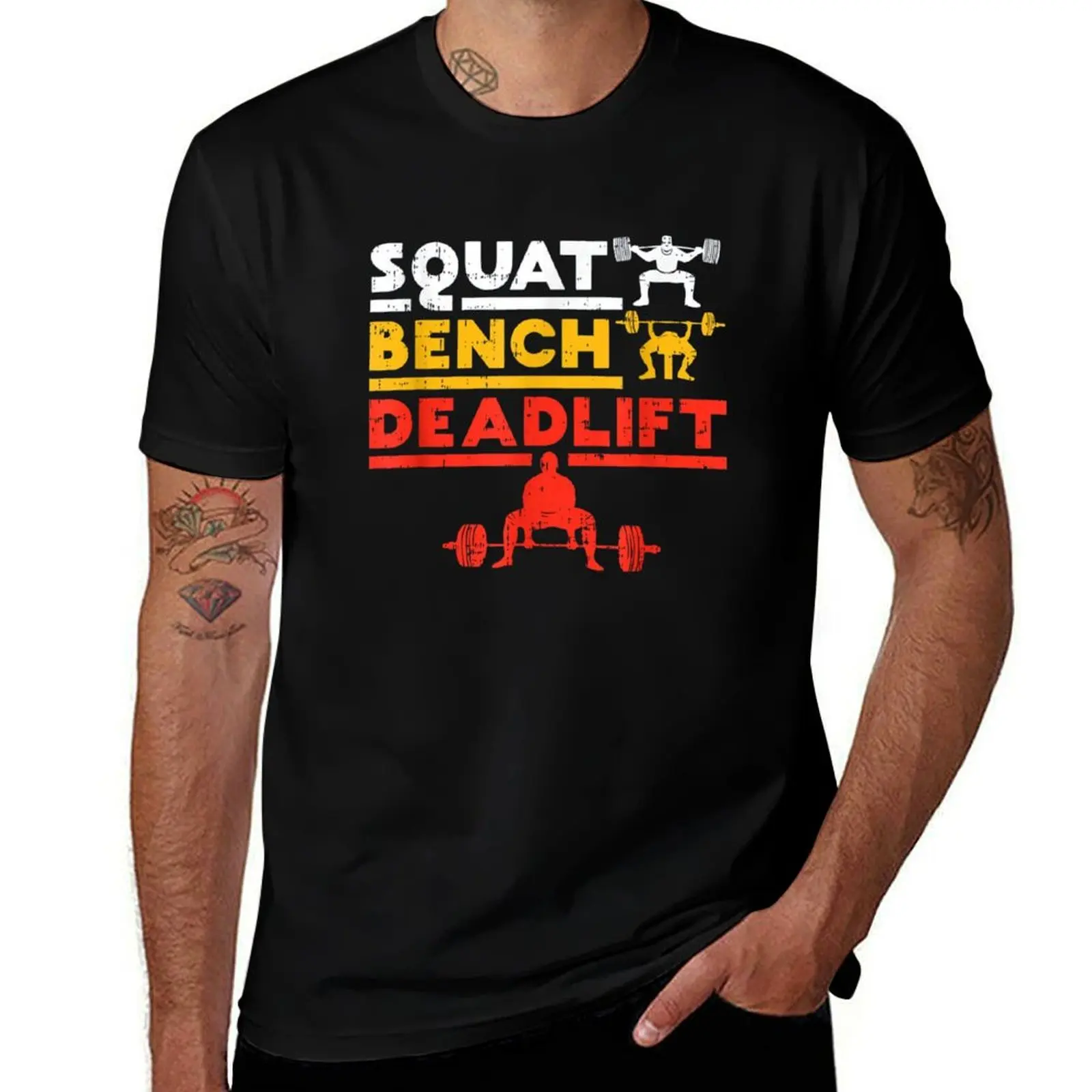 Powerlifting, Squat, Bench, Deadlift, Weightlifting T-Shirt Standard Fit Solid Tee Shirt T-Shirt