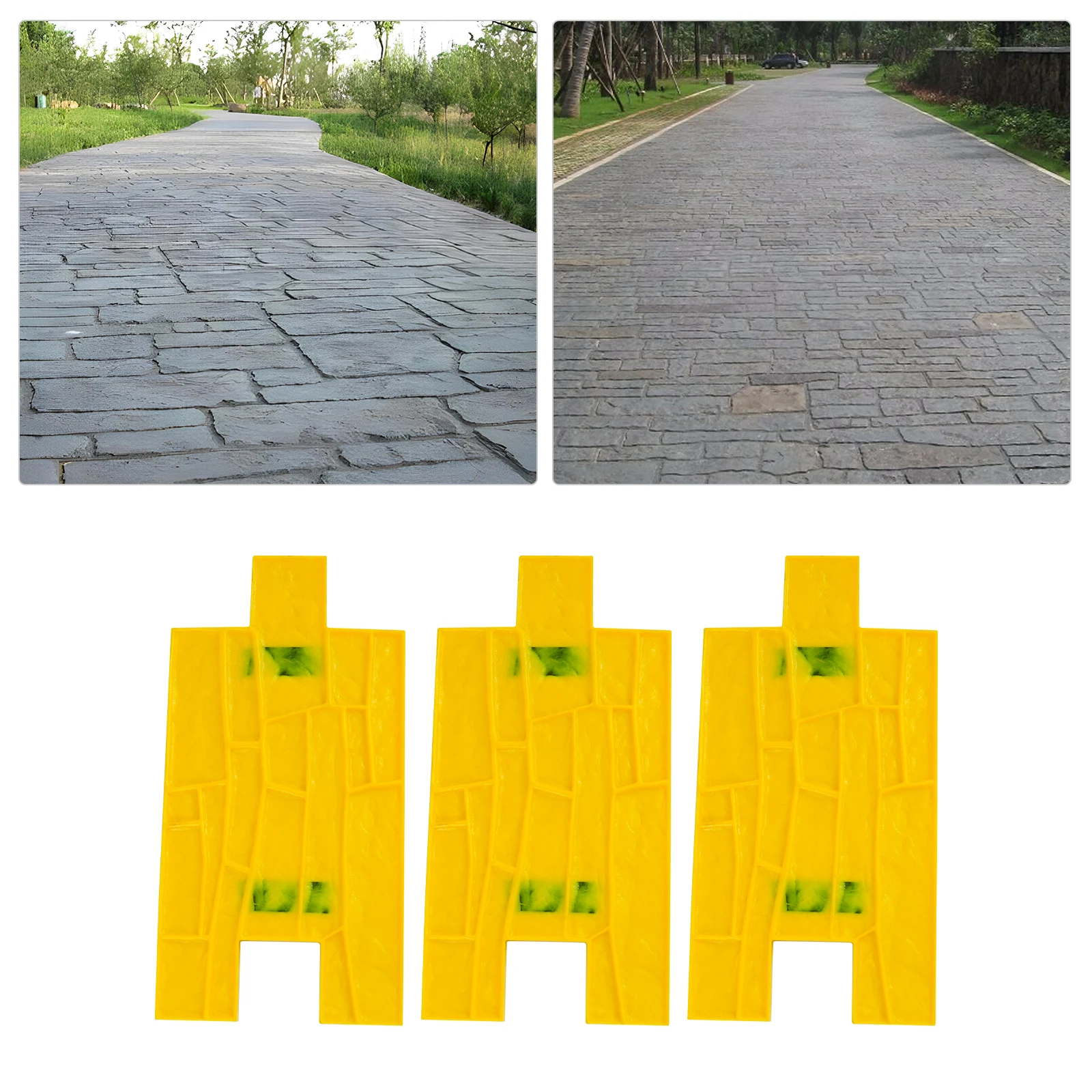 Набор форм для штамповки бетона, 3-х предметная форма для текстуры камня для украшения бетона своими руками на открытом воздухе/в помещении, противоскользящая конструкция