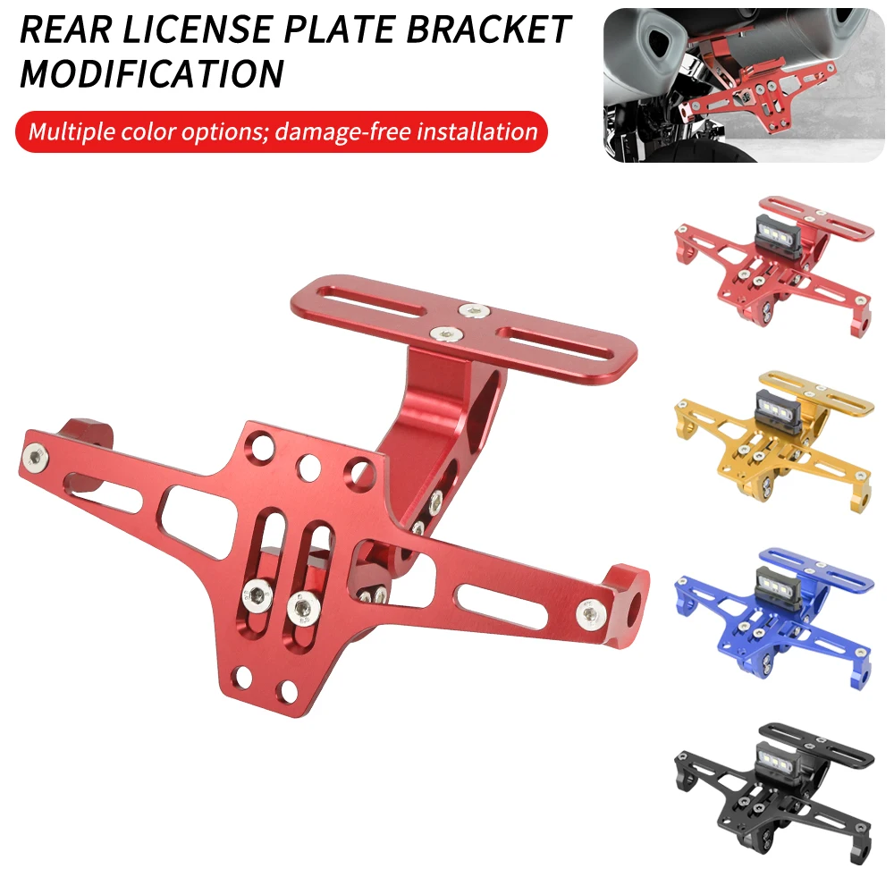 Motorcycle Rear License Plate Mount Holder Aluminum Alloy Bracket Motorcycle Modification  Accessories  Parts Universal