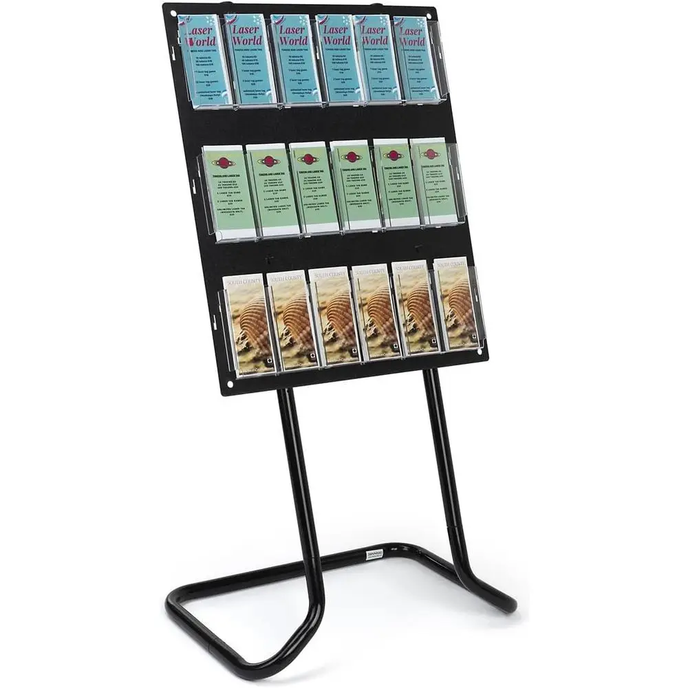 

Adjustable Clear Brochure and Magazine Floor Stand, Black