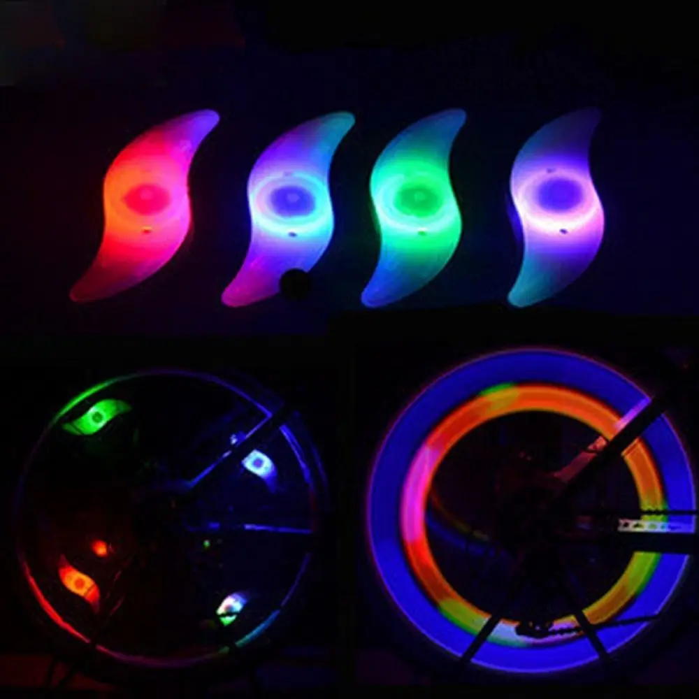 1Pcs Bicycle Spokes Lamp Cycling Bike Willow LED Wheel Wire Lights Waterproof Bike Cycling Lamp Tire Valve Caps Wheel