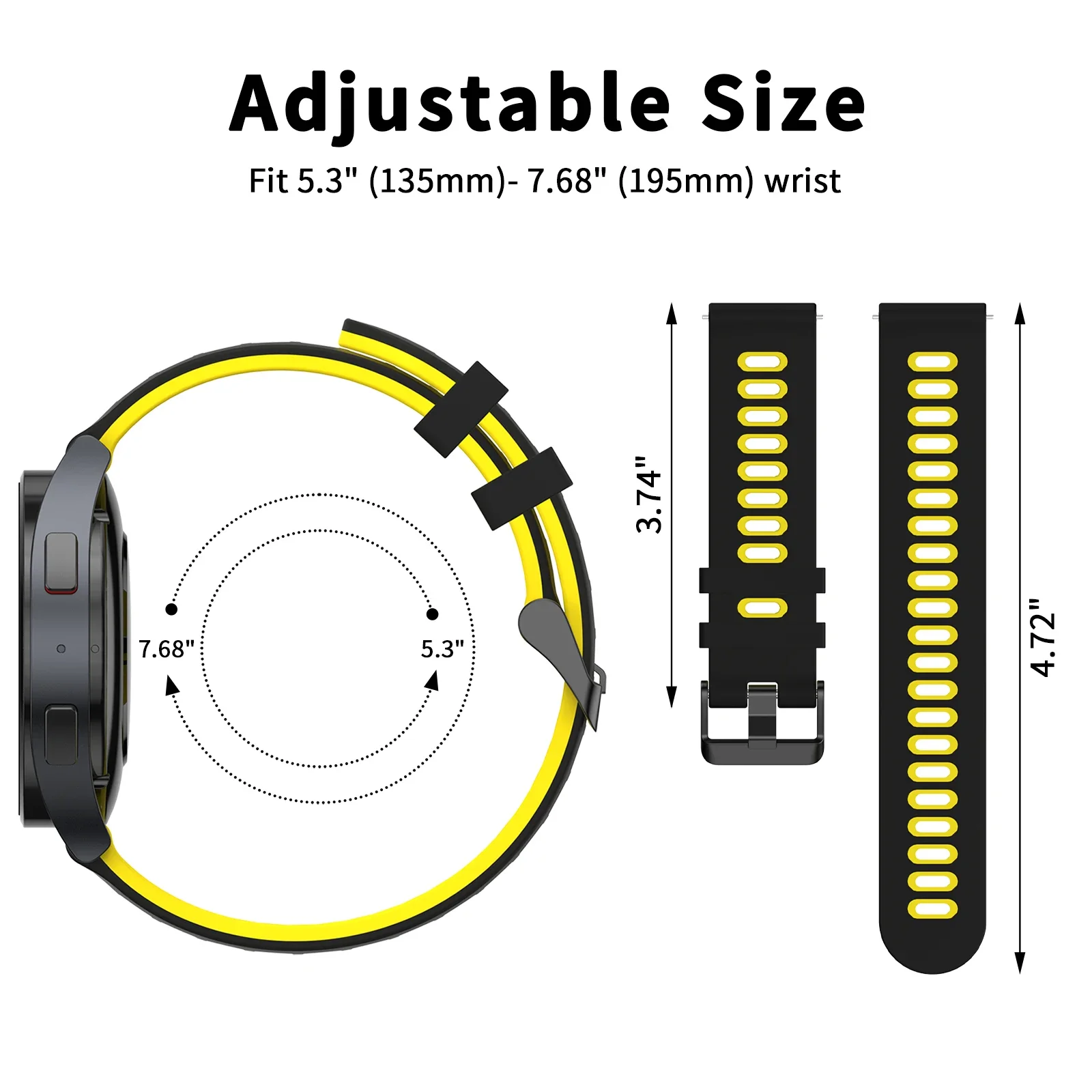 20 22mm Silicone Double Color Strap For Amazfit GTS 2 4 Mini/GTS 3/GTS 2e/Bip 3 Pro/Bip U Pro/Bip S lite/GTR 3 Pro/GTR 2 4 Band