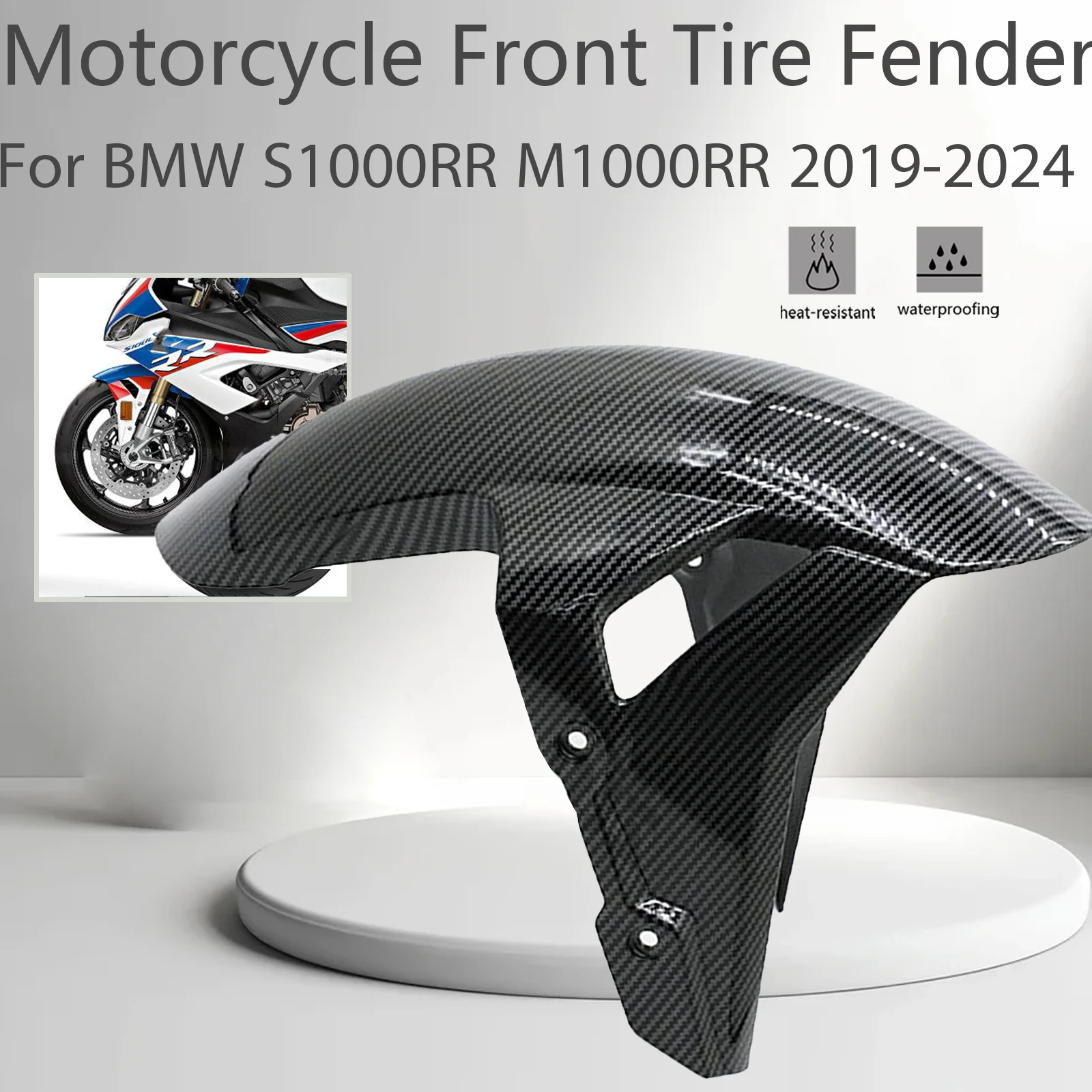 

Motorcycle Accessories Front Fender For BMW S1000RR M1000RR 2019-2024 Mud Guard Mudguard Splash Fairing ABS Carbon Fiber