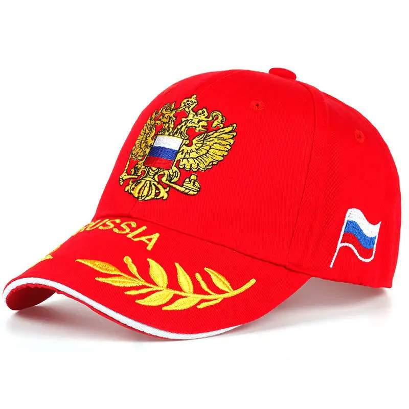 

Russian National Flag Embroidered Baseball Cap, Outdoor Sports Cap, Gold, Double Headed Eagle, Eagle