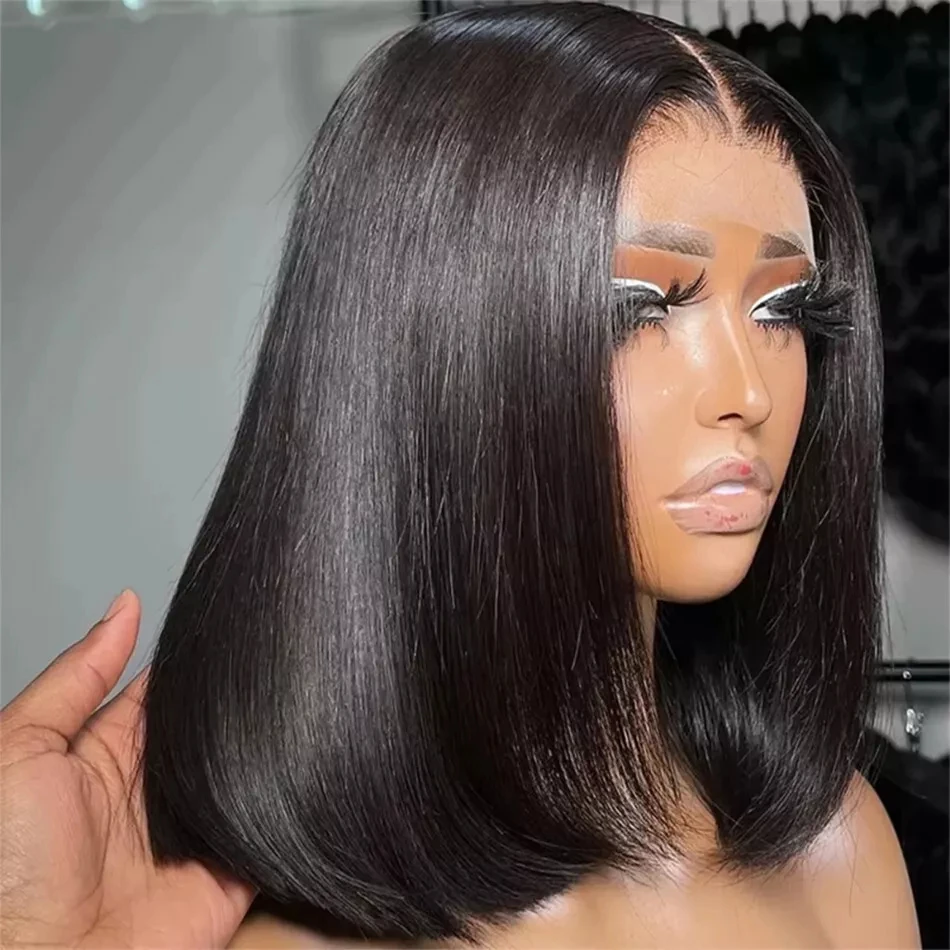

Bob Wig Human Hair Glueless Wig Human Hair Short Bob Straight 13x4 HD Lace Front Wigs Ready To Wear Transparent Pre Cut Lace Wig