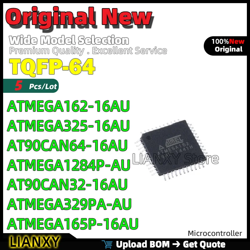 5-個-tqfp-64-atmega162-16au-atmega325-16au-at90can64-16au-atmega1284p-au-at90can32-16au-atmega329pa-au-atmega165p-16au-新品