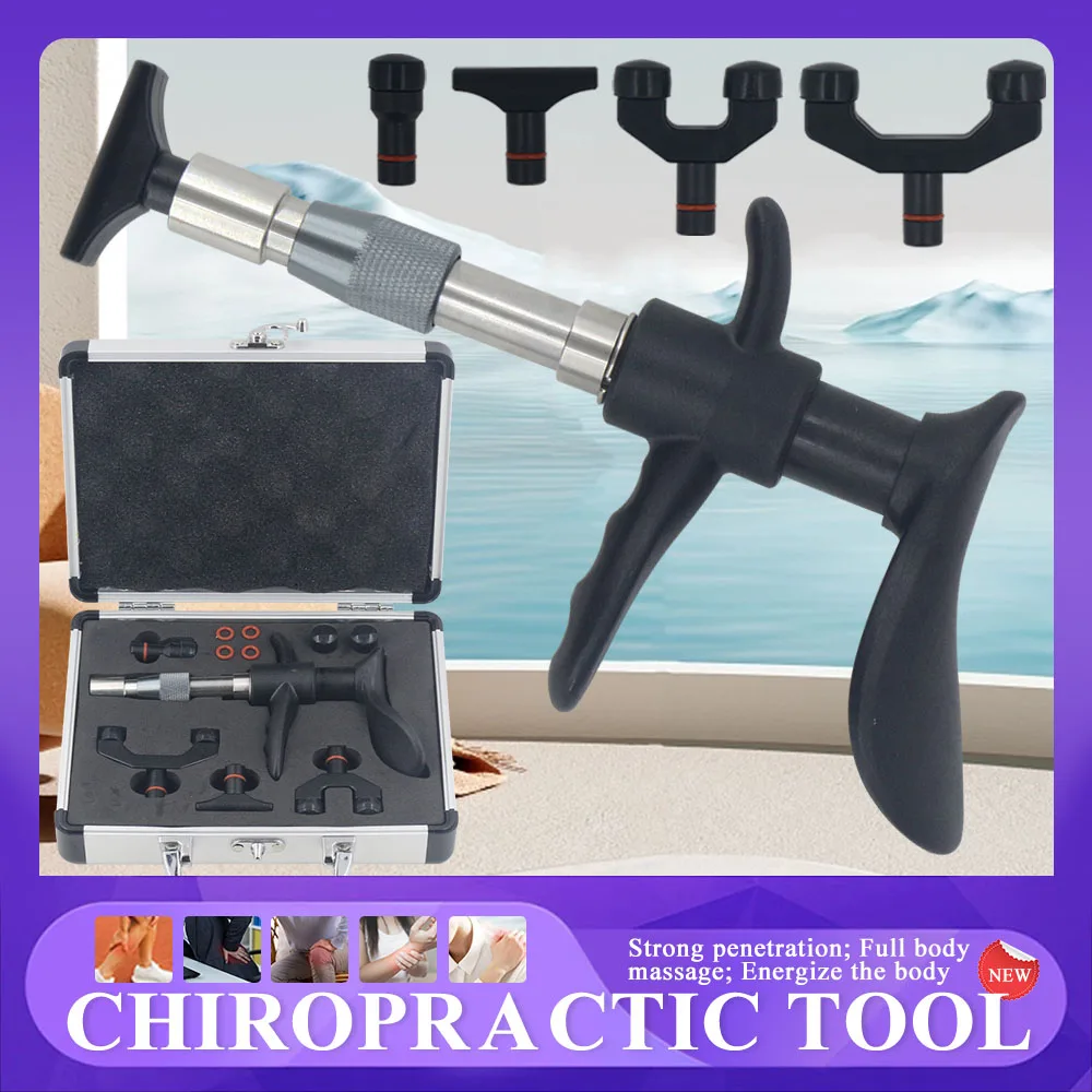 

Chiropractic Adjustment Tools Manual Gun 300N New Spine Therapy Joint Pain Adjust Vertebration Tools 4 Head Portable Massager