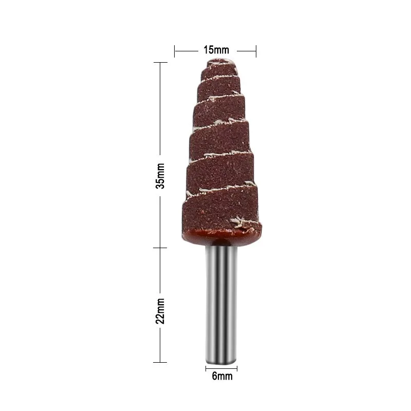 80# Sanding Head Polishing Sanding Tools Sandpaper Flap Wheels Tapered Cone Grinding Head 6MM Shank 80 Grit High Quality